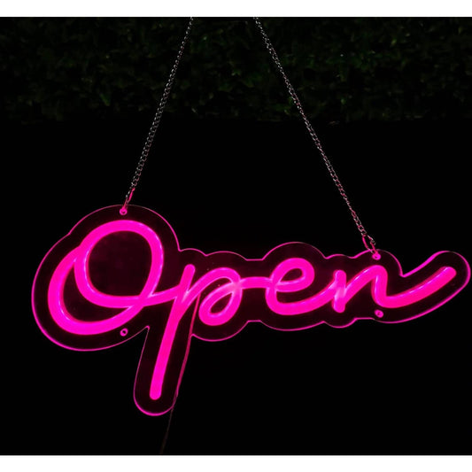 Lovely Bright Pink Cursive OPEN LED Night Light Store Business Sign