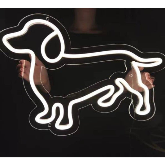 Lovely Bright White Weiner Dog LED Night Light Room Wall Decoration