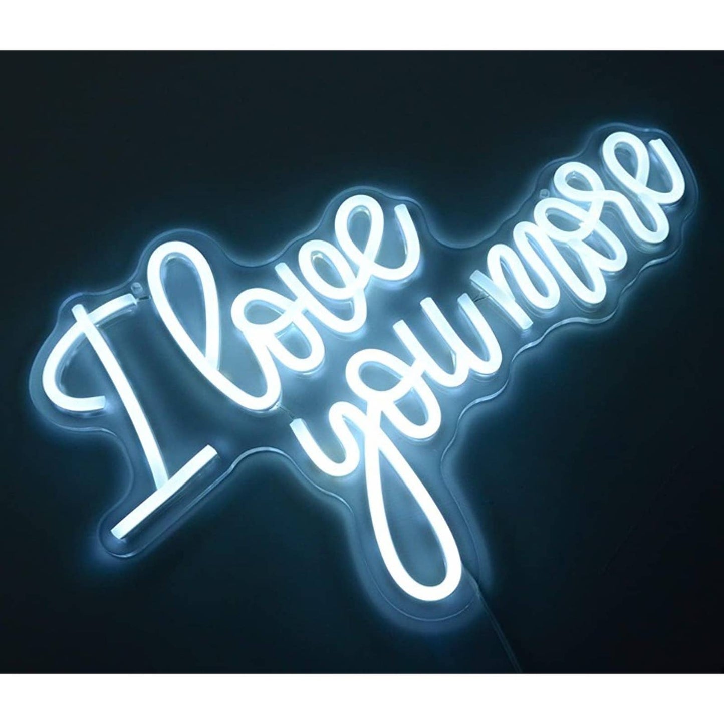 Romantic Bright White “I Love You More” LED Night Light Room Wall Decor