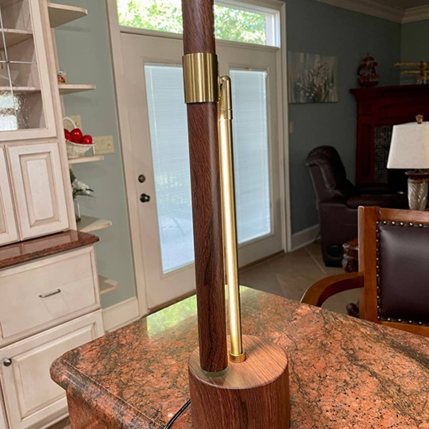 Unique Luxury Designed LED Touch Warm and Cool Light Faux Wood Lamp