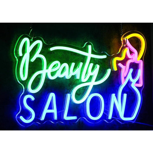 Vivid Bright Colorful Beauty Salon LED Night Light Spa Business Decor