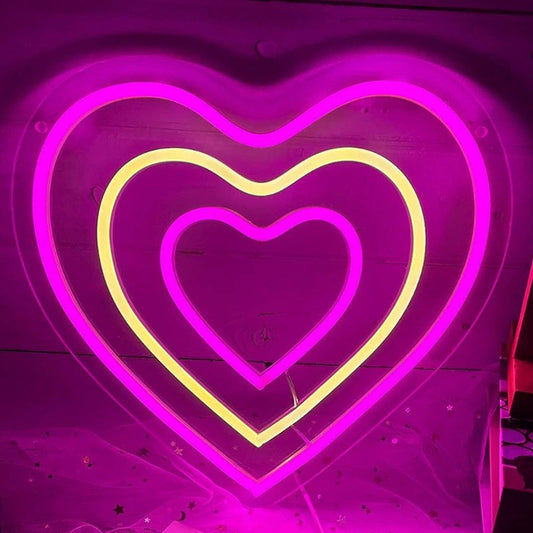 Lovely Bright & Warm White Heart LED Night Light Room Wall Decoration