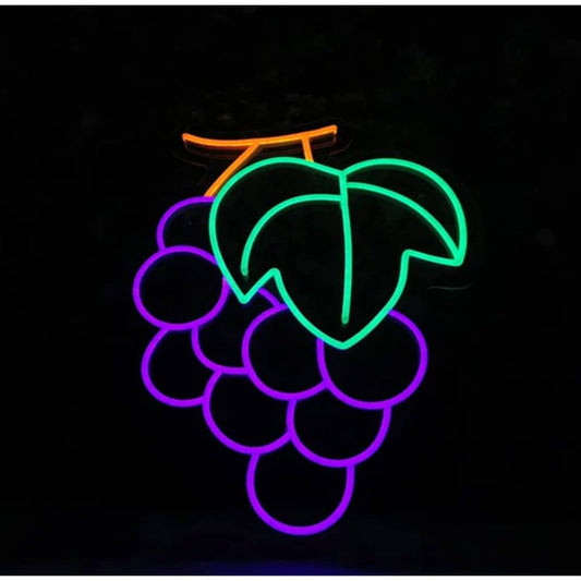 Tasty Bright Purple Grapes LED Night Light Fruit Room Wall Decoration