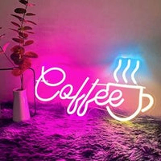 Lovely Bright Pink Hot Coffee Mug LED Night Light Room Wall Decoration