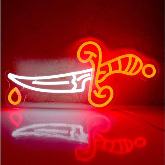 Vivid Bright Sharp Dagger Knife LED Night Light Room Wall Decoration
