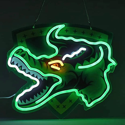 Fun Bright Vivid Green Crocodile Hanging LED Night Light Room Wall Decoration