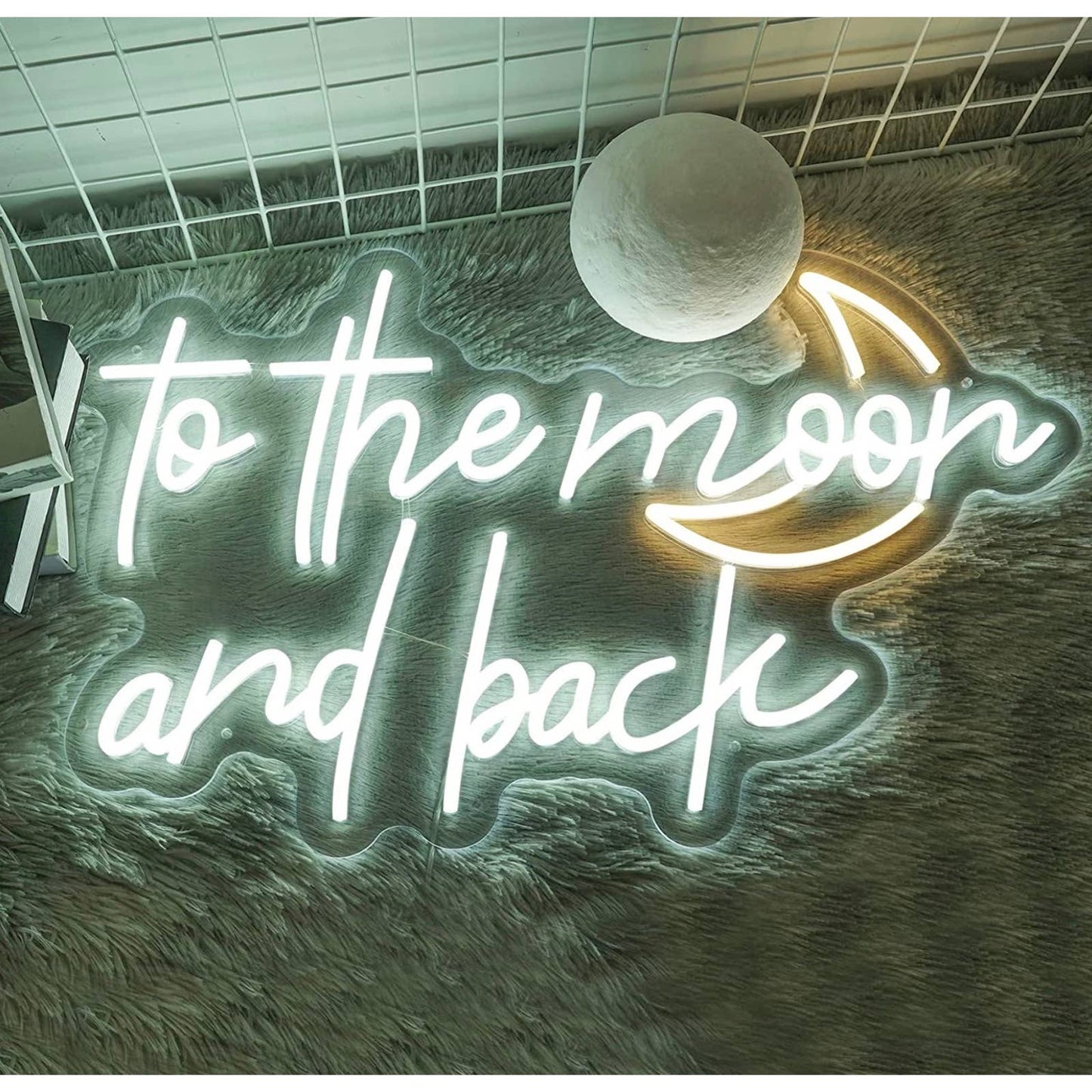 Quality Bright White “to the moon and back” LED Night Light Room Wall Decoration