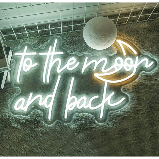 Quality Bright White “to the moon and back” LED Night Light Room Wall Decoration