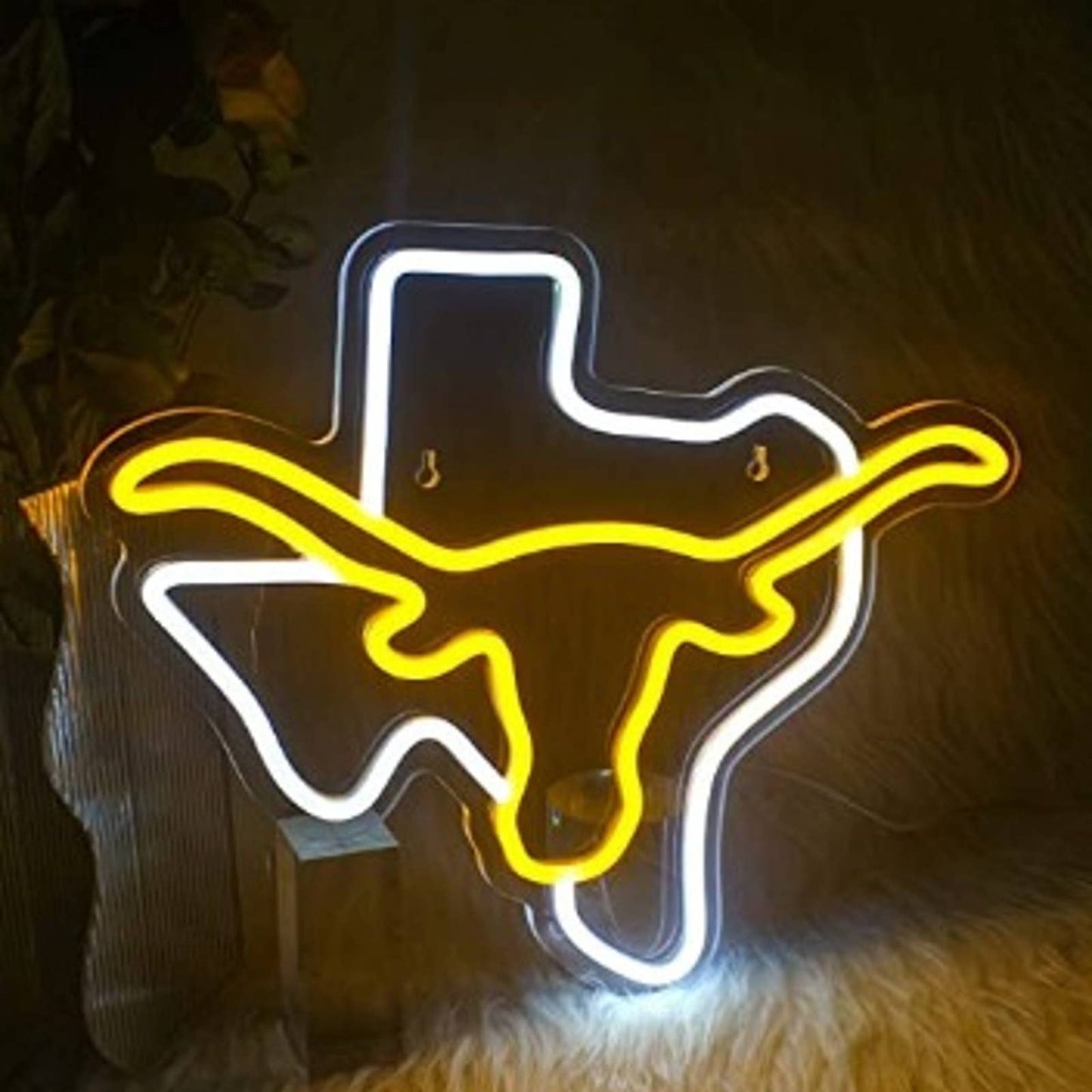 Vivid Bright Texas Longhorns LED Night Light Baseball Sport Room Wall Decor