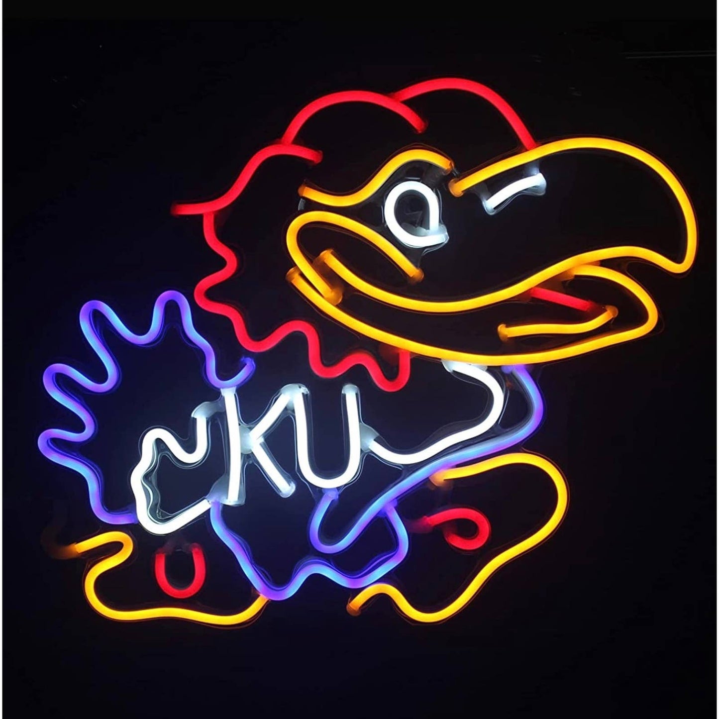 Bright University of Kansas Jayhawks LED Light Mascot College Basketball Decor