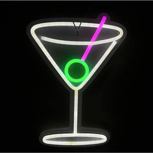 Simple Bright Colorful Cocktail LED Bar Light Room Wall Decoration
