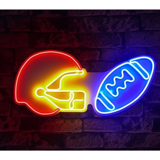 Fun Bright Colorful Football and Helmet LED Night Light Super Bowl NFL Sport