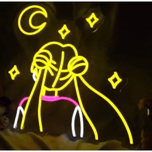 Lovely Bright Warm Sailor Moon Looking at the Star LED Night Light Anime Decor