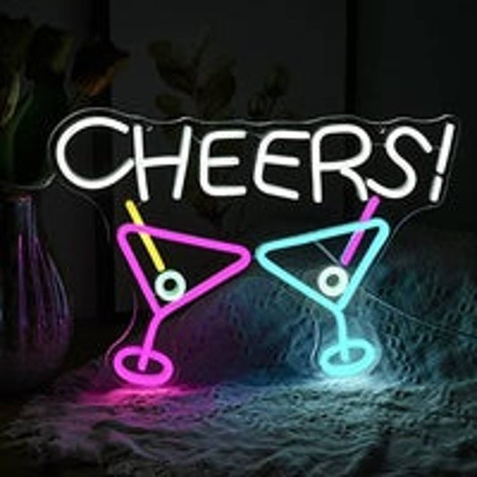 Vivid Bright Colorful Cheers Bar Drink LED Night Light Celebration Decoration
