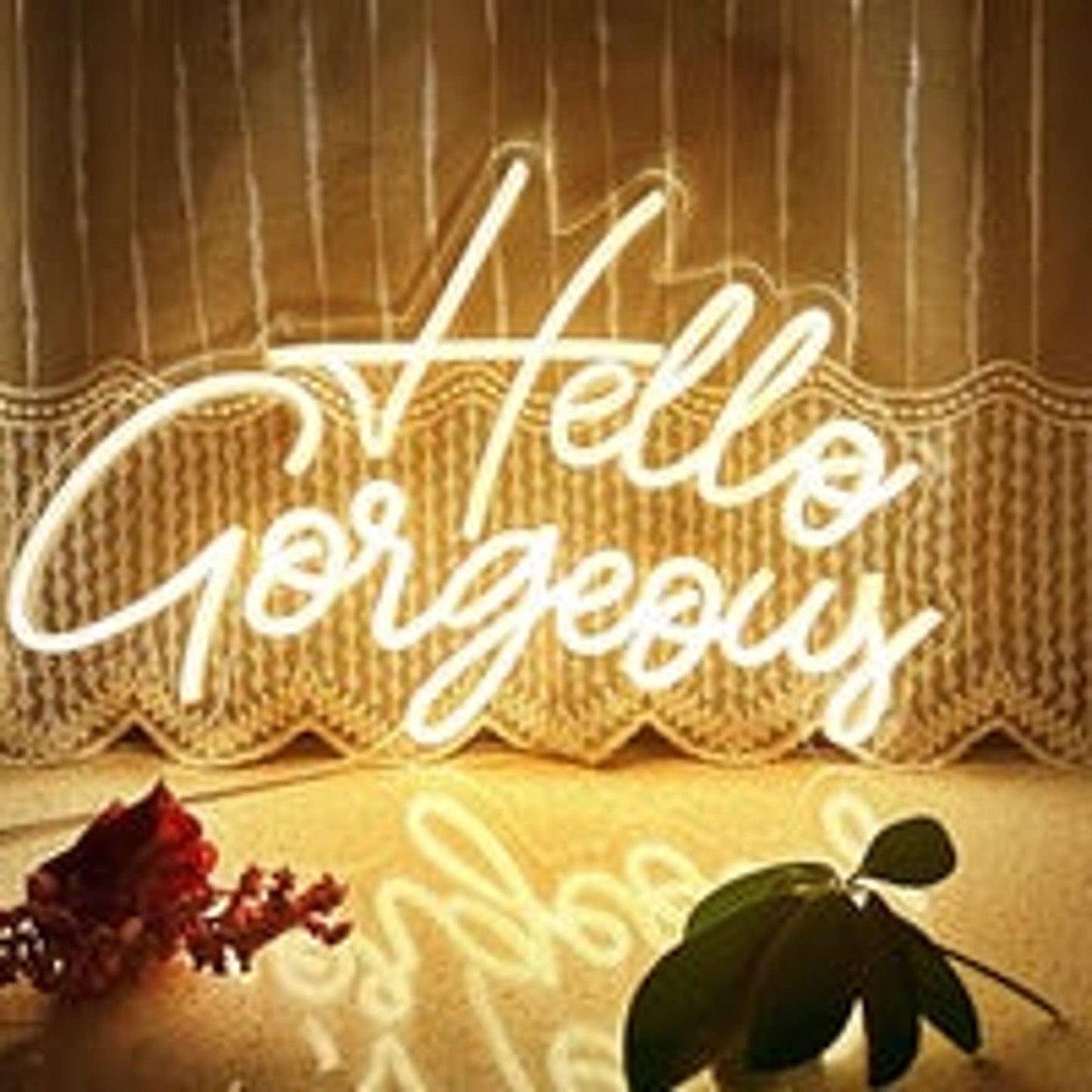 Adorable Vivid Bright White Hello Gorgeous LED Night Light Room Wall Decoration