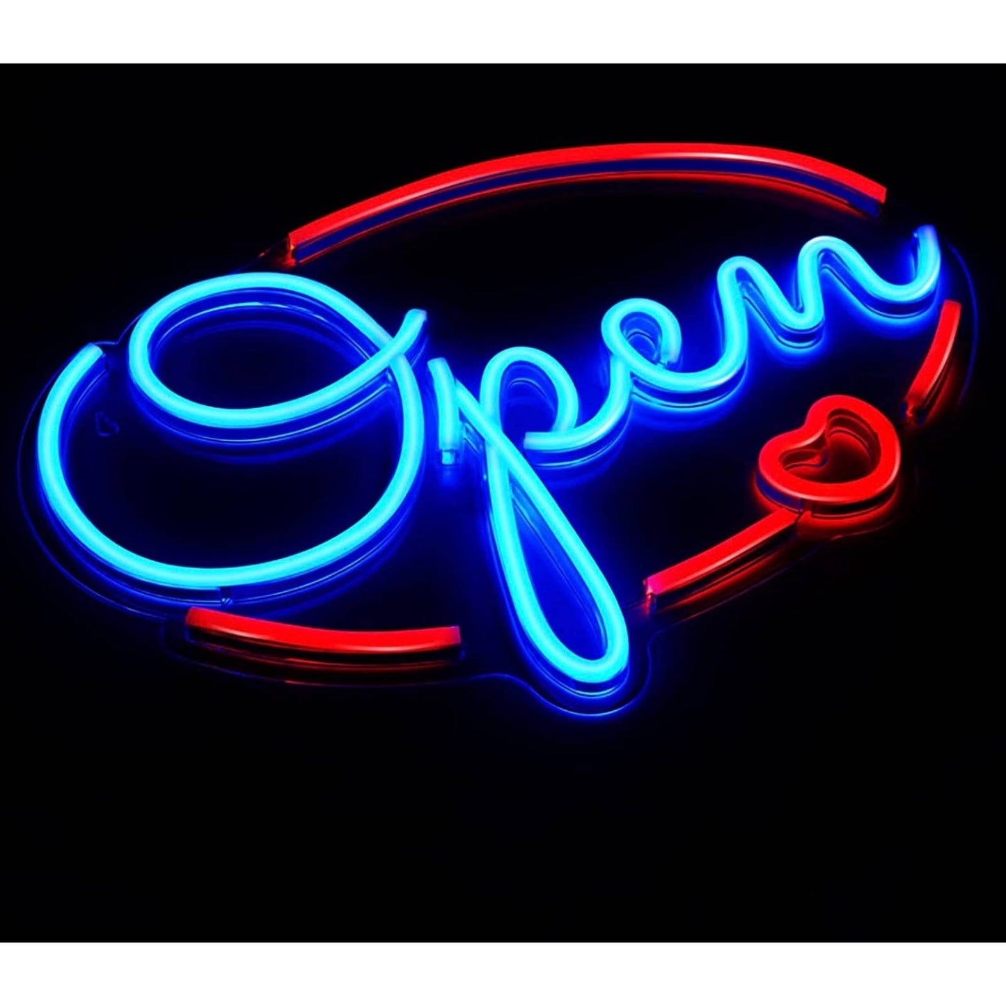 Cute Bright Unique Blue / Red Open Heart Love LED Night Light Room Wall Decor