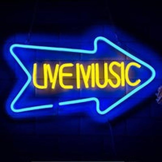Fun Bright Live Music Blue Arrow LED Night Light Concert Party Room Wall Decor