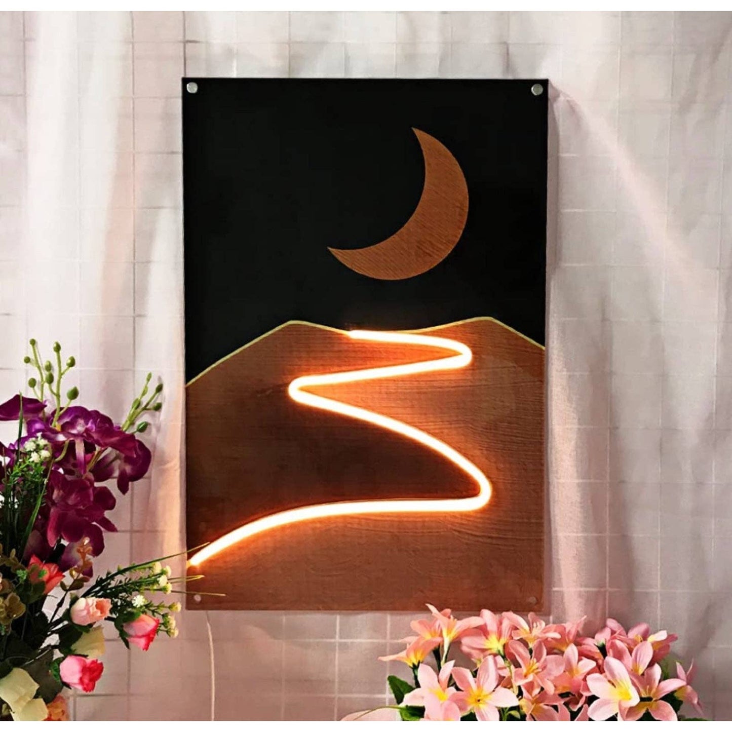 Quality Bright Large Unique Desert Moon LED Night Light Room Wall Art Decor