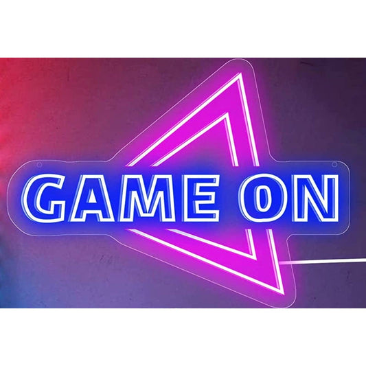 Fun Bright Pink / Blue Triangle Design Game On LED Night Light Game Room Decor