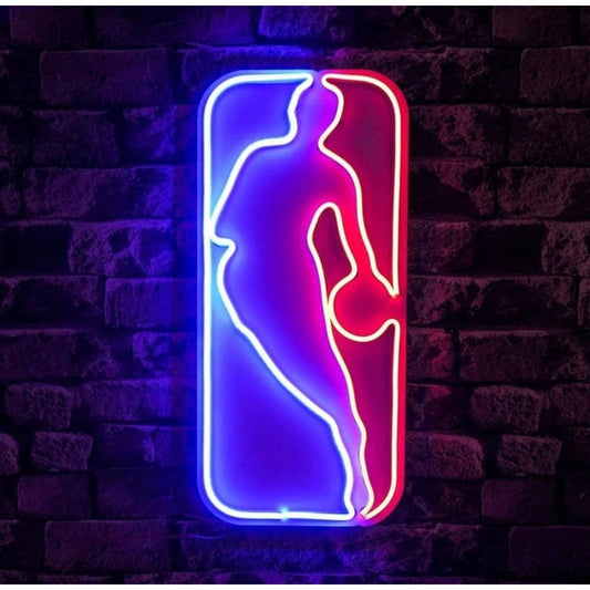 Bright Quality Blue Red NBA Logo LED Light Basketball Sport Room Wall Decoration
