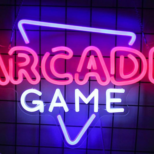Vivid Fun Bright Triangle Arcade Game LED Night Light Room Wall Sign