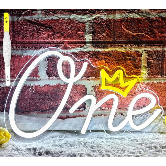Vivid Bright White/Yellow Crown One LED Night Light Birthday Party Decor