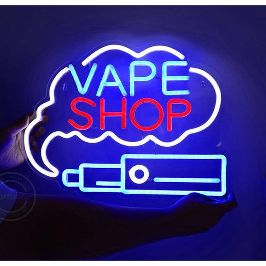 Bright Blue TATOO LED Night Light Sign Business Store Decor