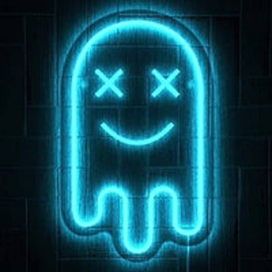 Fun Vivid Bright Light Blue X-Eye Ghost LED Night Light Room Wall Decoration