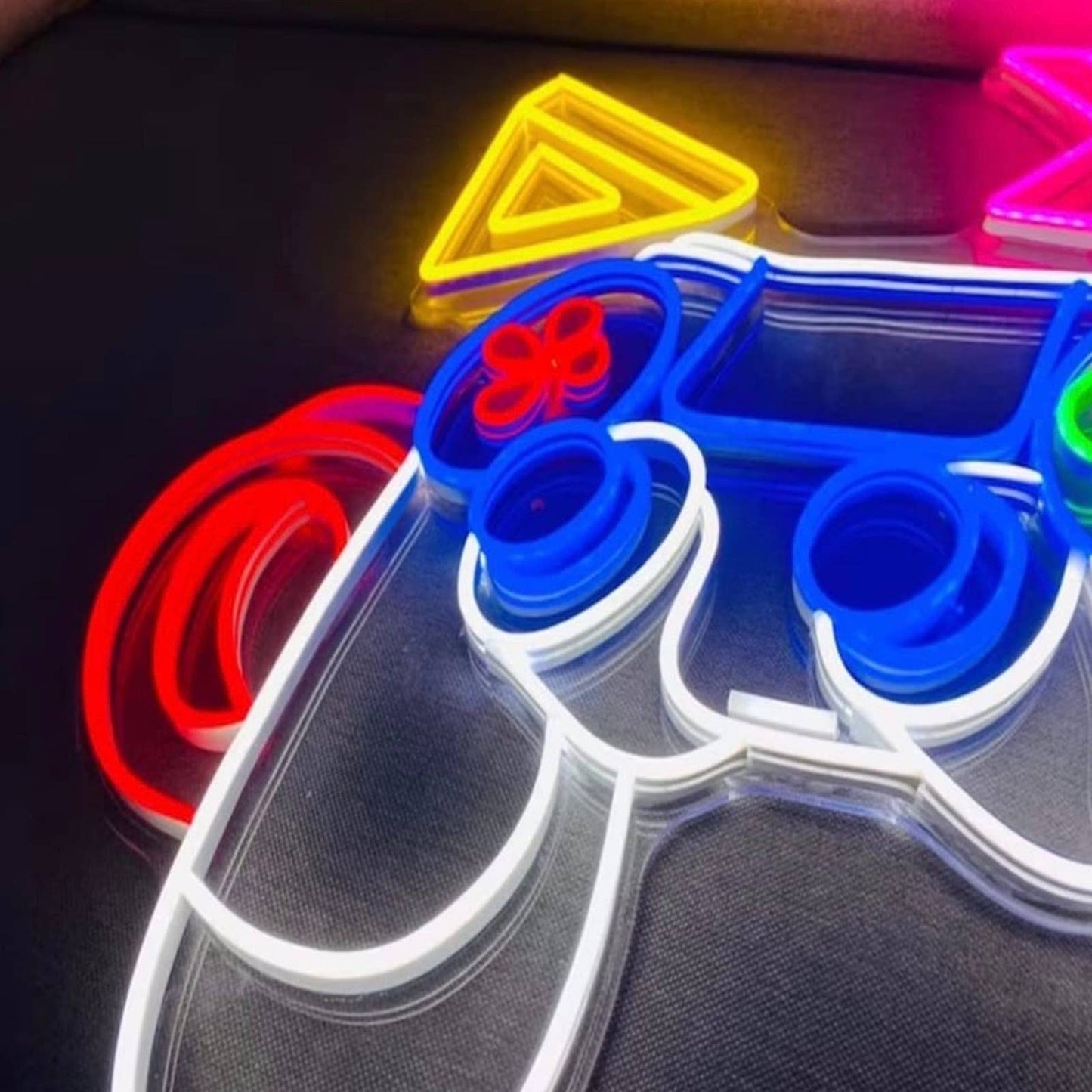 Unique Fun Bright Playstation Colorful Gamer Game Controller LED Night Light Dec