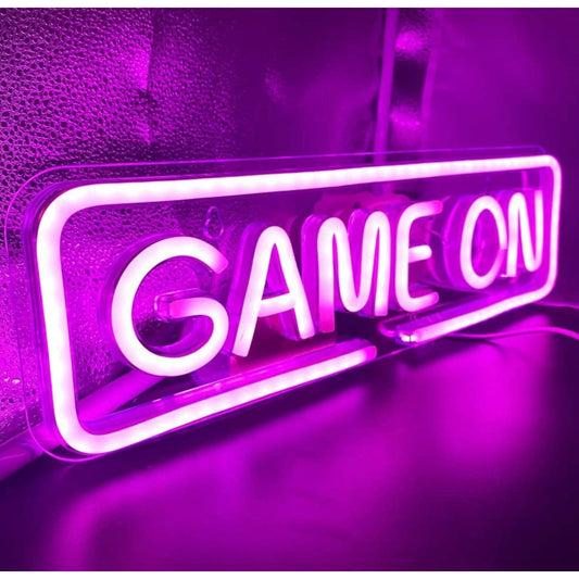 Fun Bright Pink Game On LED Game Room Night Light Wall Decor