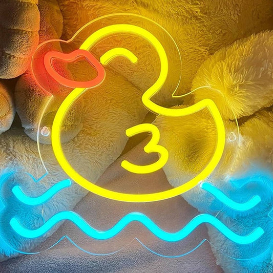 Super Cute Happy Rubber Ducky LED Night Light Room Wall Decoration