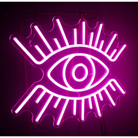 Lovely Bright Pink Shining Eye LED Night Light Wall Art Decor