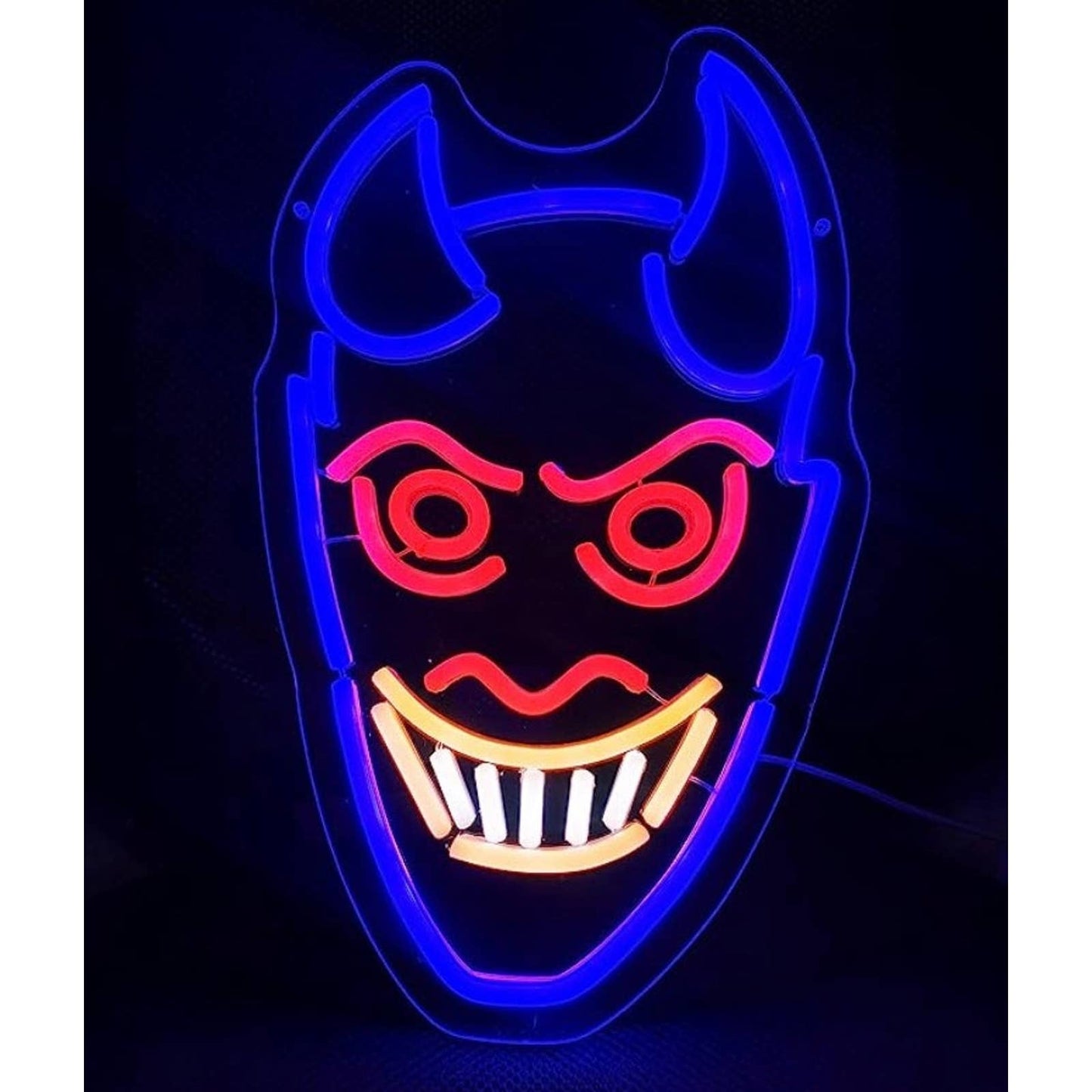 Bright Blue Demon LED Night Light Scary Room Wall Decoration