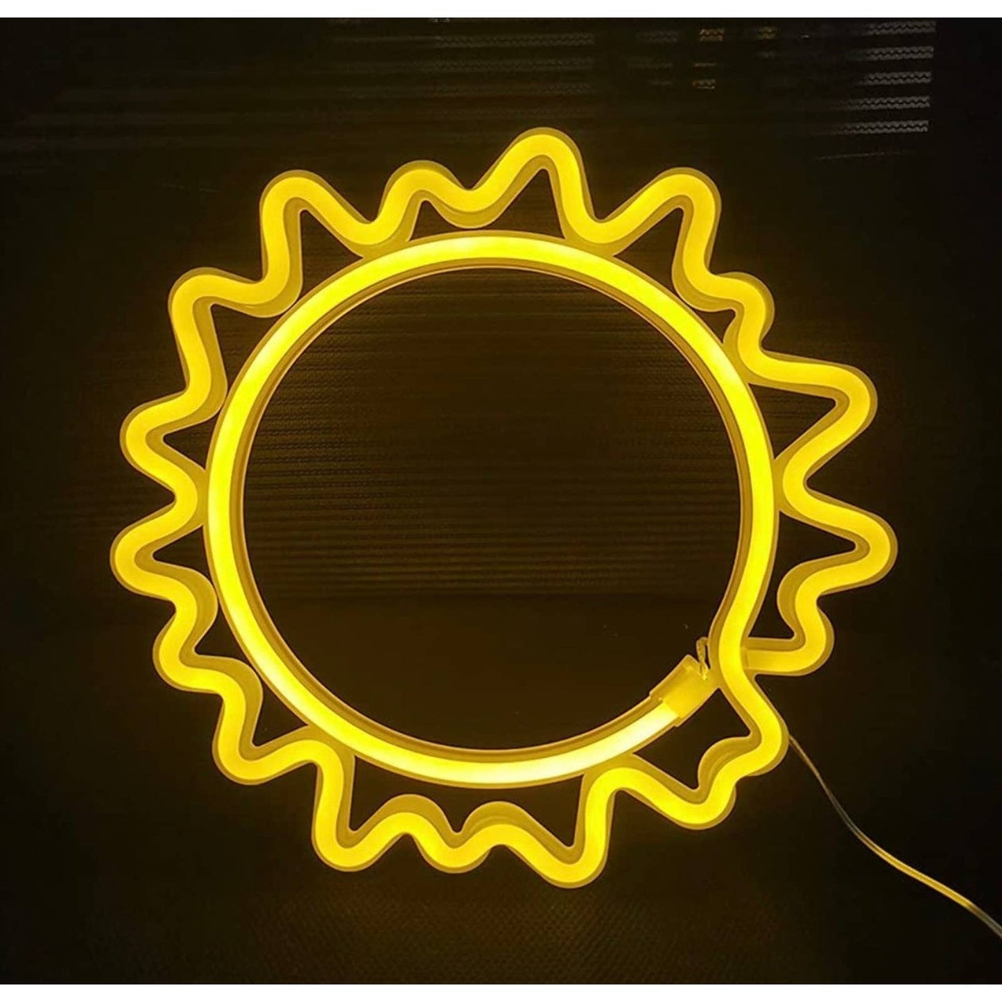 Bright Yellow Sun LED Light Decor