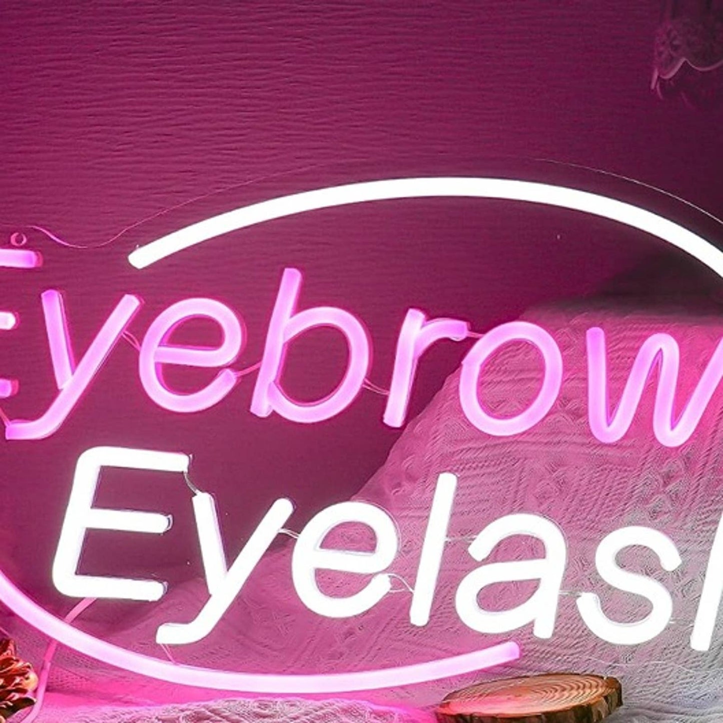 Vivid Bright Eyebrow Eyelash LED Night Light Spa Salon Room Wall Decor