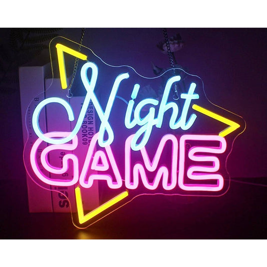 Fun Bright Colorful “Night Game” LED Night Light Room Wall Decoration