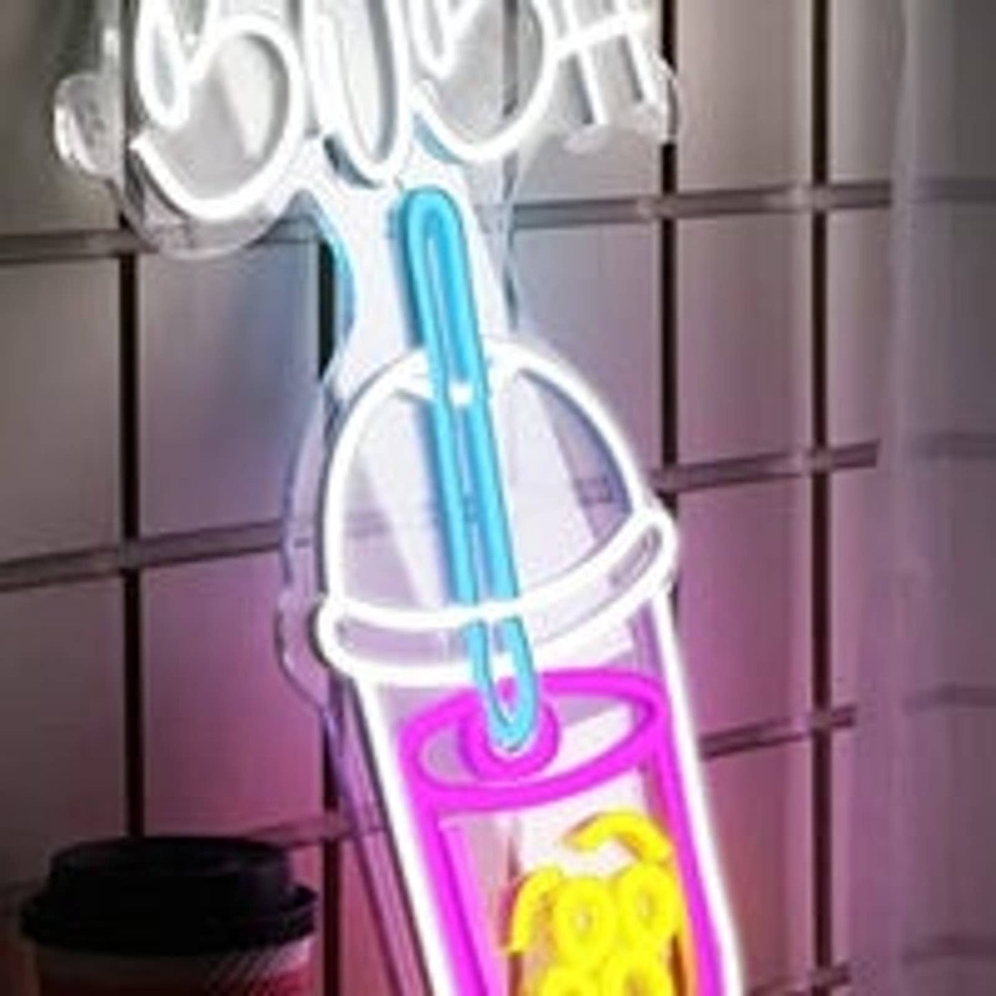Lovely Vivid Bright Tasty Boba Tea LED Night Light Room Wall Decoration