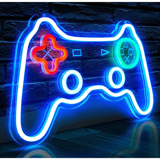 Fun Bright Blue / Red / Green Game Controller LED Night Light Arcade Decoration
