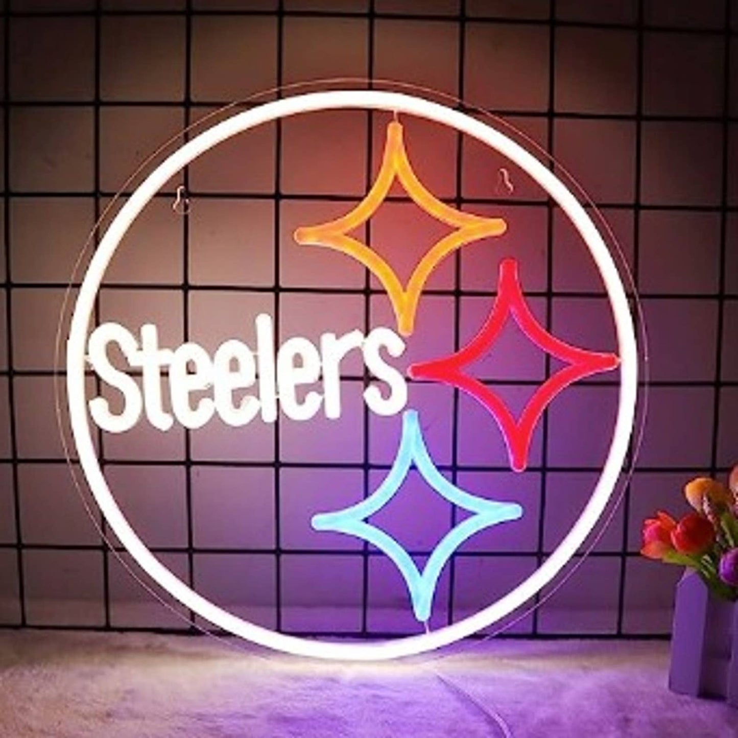 Vivid Bright Colorful Pittsburgh Steelers Football Team LED Light NFL Sport Sign