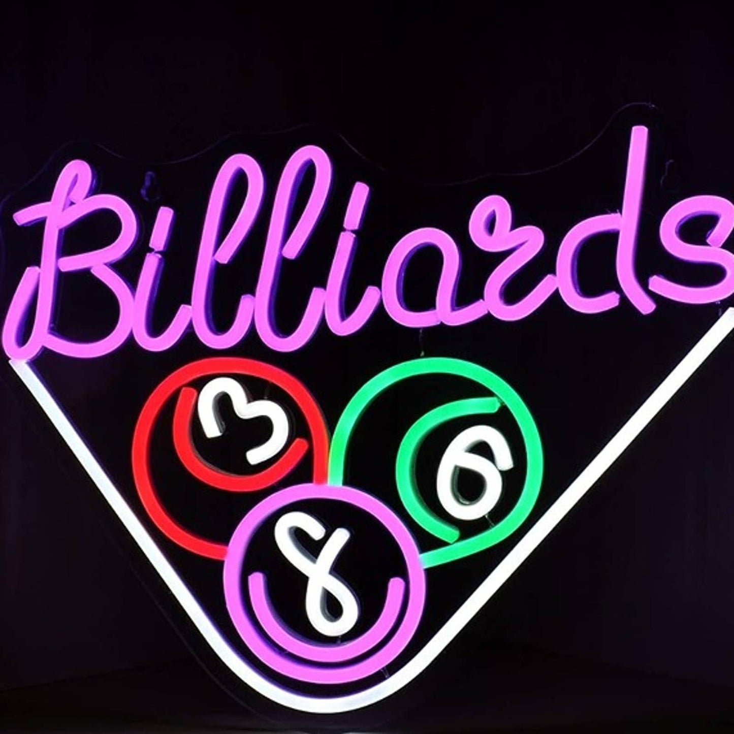 Vivid Bright Pink Letter Billiards Pool LED Night Light Game Room Decoration
