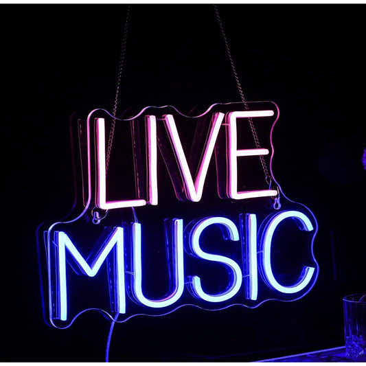 Fun Bright Pink / Blue Live Music LED Night Light Room Wall Party Decoration