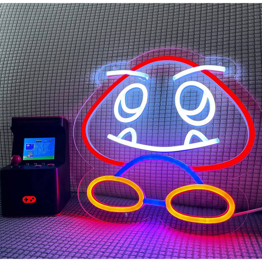Fun Bright Super Mario Happy Goomba LED Light Video Game Room Wall Decor