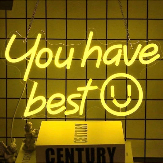 Lovely Bright Yellow ”You Have the Best Smile” LED Night Light Smiley Face Room