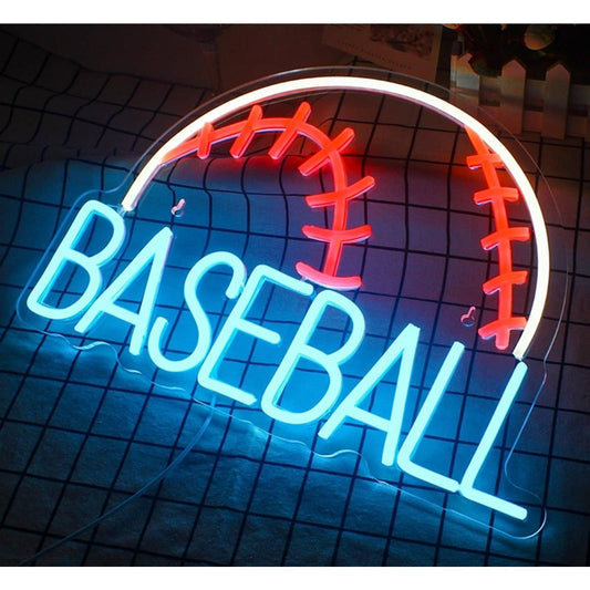 Fun Bright Blue BaseBall LED Night Light Game MLB Room Wall Sport Decor