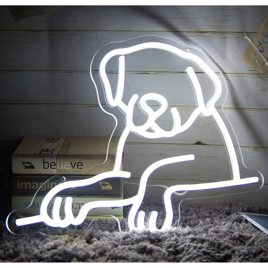 Lovely Bright White Labrador Puppy Dog LED Night Light Room Wall Pet Decor