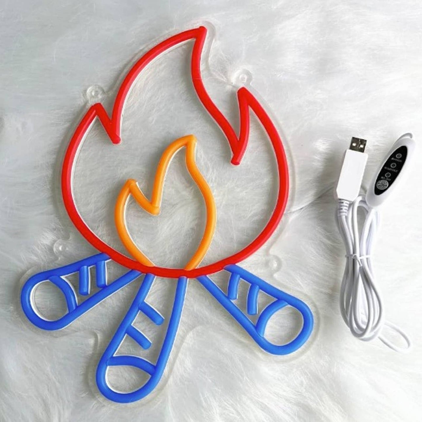 Fun Vivid Bright Red Camp Fire LED Night Light Room Wall Decoration