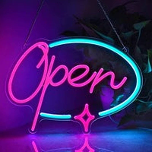 Lovely Vivid Bright Pink Star Open LED Night Light Business Wall Decor