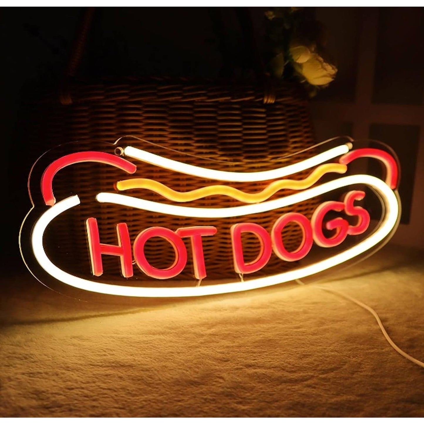 Tasty Bright “Hot Dogs” LED Night Light Business Shop Food Decor