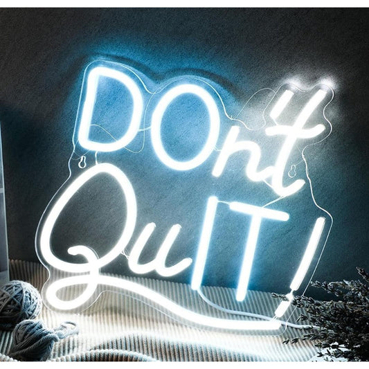 Motivation Bright White/Blue “Don’t Quit” LED Night Light Room Wall Decor