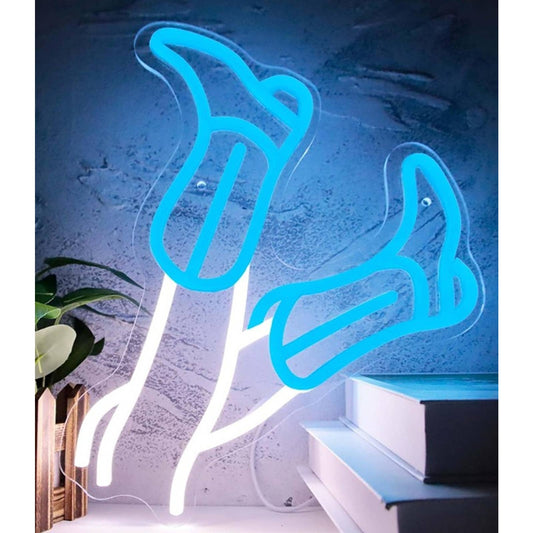 Vivid Fun Bright Blue Cowgirl Boots LED Night Light Room Wall Decoration